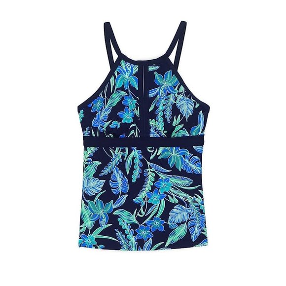 Lands' End Swim Nwt Lands End Keyhole High Neck Tankini Top W Tummy